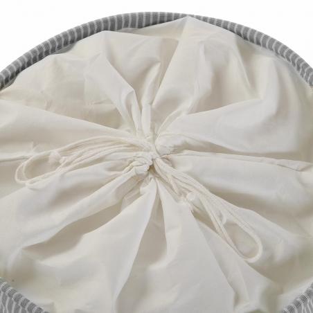 CESTO ROPA CON TAPA GRIS