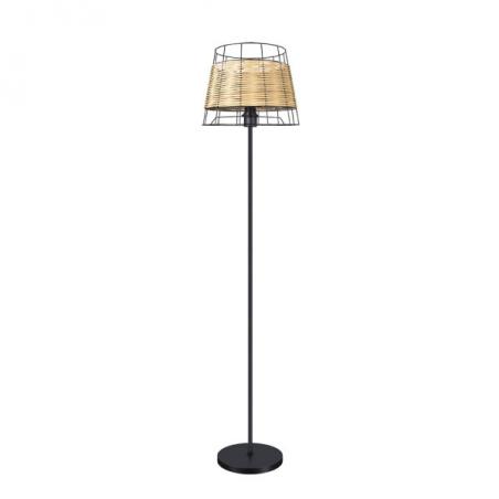 Pie Salon Burano 1xe27 Forja/ratan 150x32x32 Cm