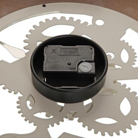 RELOJ PARED MADERA Y METAL
