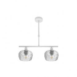 Lampara Estela 2xe14 Blanca Regx41x13 Cm C/cristal Tallado Transparente