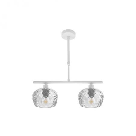 Lampara Estela 2xe14 Blanca Regx41x13 Cm C/cristal Tallado Transparente
