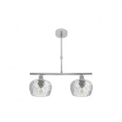 Lampara Estela 2xe14 Cromo Regx41x13 Cm C/tulipas Cristal Tallado Transparente