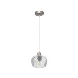 Colgante Estela 1xe27 Cromo Regx13x13 Cm C/tulipa Cristal Tallado Transparente