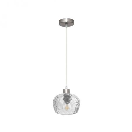 Colgante Estela 1xe27 Cromo Regx13x13 Cm C/tulipa Cristal Tallado Transparente