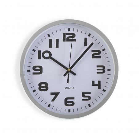 RELOJ COCINA PLATA 25 CM