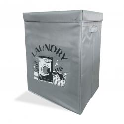 CESTO ROPA  PLEGABLE  GRIS