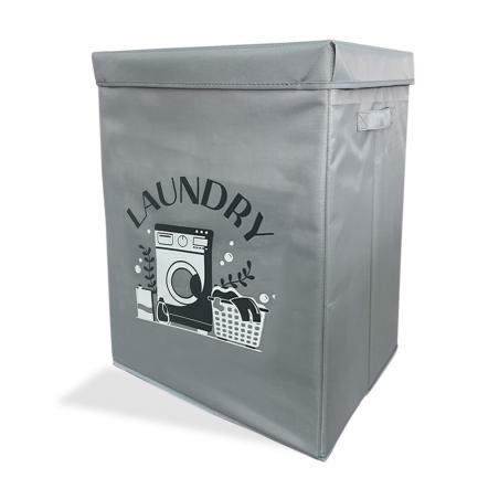 CESTO ROPA  PLEGABLE  GRIS