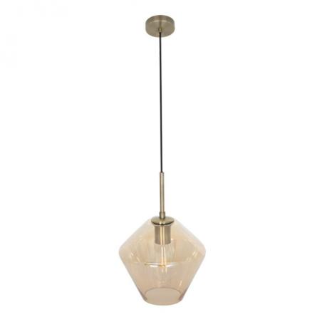 Colgante Pinap 1xe27 Cuero/ambar Regx23x23 Cm