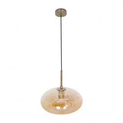 Colgante Pinap 1xe27 Cuero/ambar Regx28x28 Cm