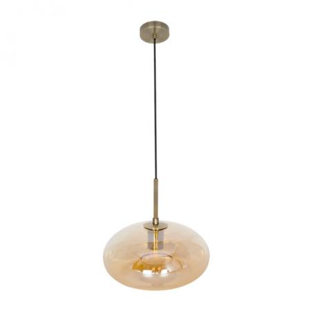 Colgante Pinap 1xe27 Cuero/ambar Regx28x28 Cm