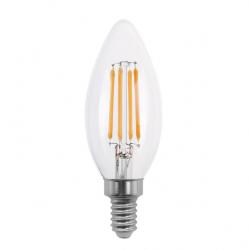 Bombilla Filamento Vela Clara 4w Regulable E14 10x3,5d 400lm 2700k