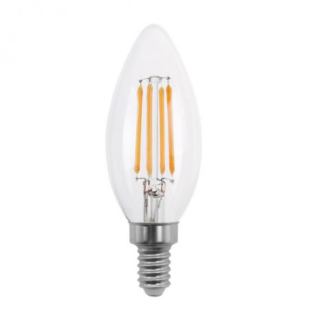 Bombilla Filamento Vela Clara 4w Regulable E14 10x3,5d 400lm 2700k