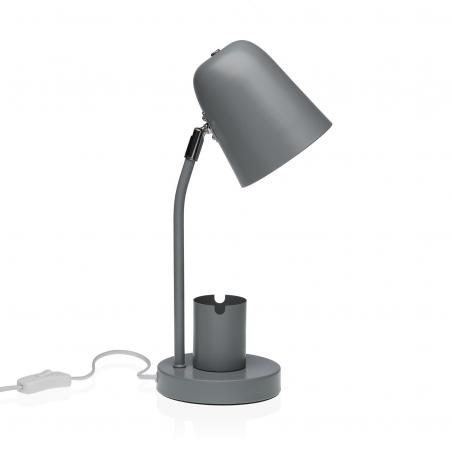 LAMPARA DE MESA METAL GRIS