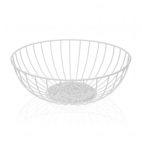CESTA METALICA BLANCA DAMASCO