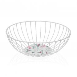 CESTA METALICA BLANCA ACEBO