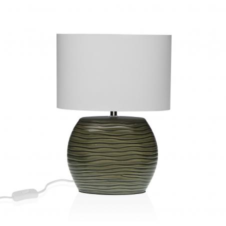 LAMPARA CERAMICA RAYAS GRIS
