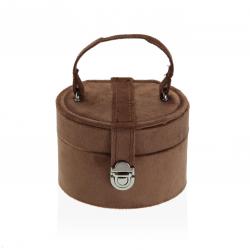 JOYERO REDONDO MARRON VELVET