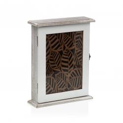 CAJA DE LLAVES BLANCO HOJAS