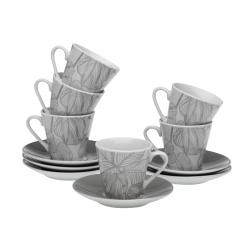 SET 6 TAZAS CAFE C/P PALM GREY