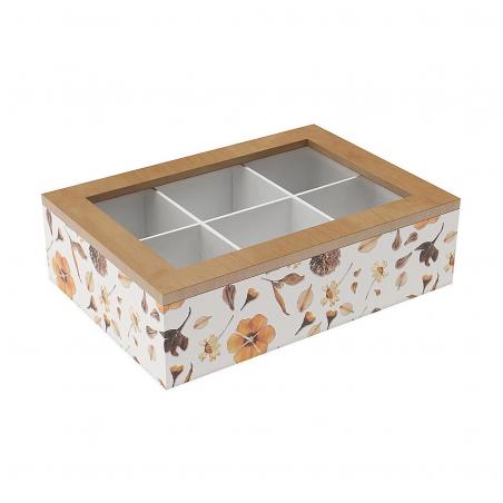 CAJA TE MADERA PETALOS