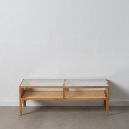MESA CENTRO NATURAL MADERA-RATÁN SALÓN 120 X 60 X 40 CM