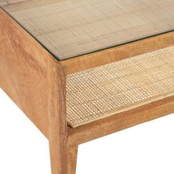 MESA CENTRO NATURAL MADERA-RATÁN SALÓN 120 X 60 X 40 CM