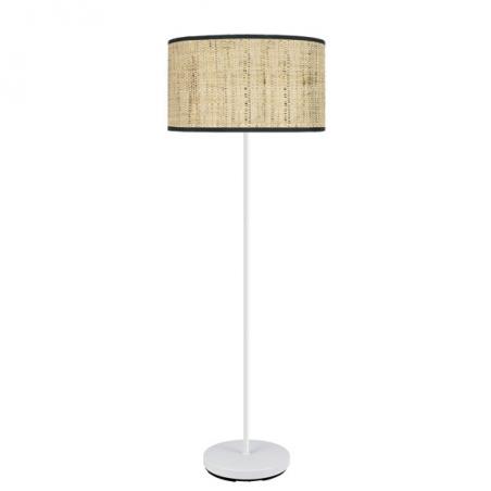 Pie Salon Moda 1xe27 Blanco/cañizo Oscuro 163x40x 40 Cm