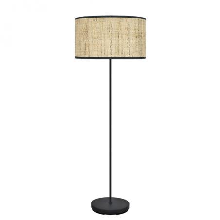 Pie Salon Moda 1xe27 Negro/cañizo Oscuro 163x40x40 Cm