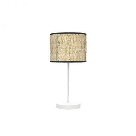 Sobremesa Moda 1xe14 Blanco/cañizo Oscuro 42x17x 17 Cm