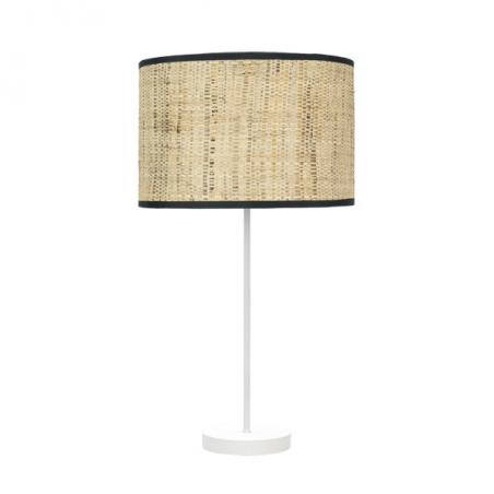 Sobremesa Alto Moda 1xe27 Blanco/cañizo Oscuro 63x30x30 Cm