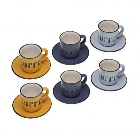 SET 6 CAFE TAZAS C/PLATO ABIA