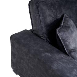 SOFÁ 3 PLAZAS GRIS OSCURO TEJIDO SALÓN 230 X 93 X 97 CM