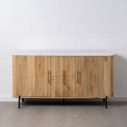 APARADOR NATURAL-BLANCO MÁRMOL/MADERA 150 X 50 X 75 CM