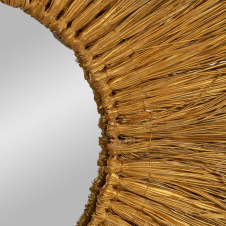 ESPEJO FIBRA NATURAL DECORACIÓN 80 X 5 X 80 CM