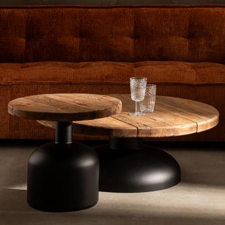 MESA AUXILIAR NATURAL-NEGRO 50 X 50 X 45 CM