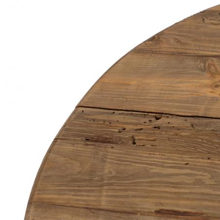 MESA CENTRO NATURAL-NEGRO MADERA-HIERRO 90 X 90 X 35 CM