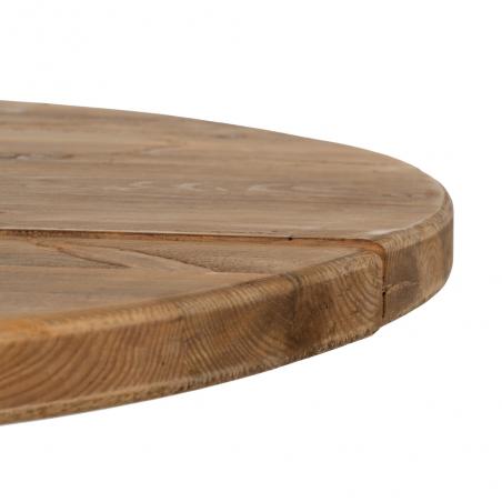 MESA CENTRO NATURAL-NEGRO MADERA-HIERRO 90 X 90 X 35 CM