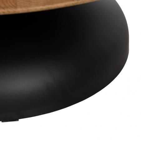 MESA CENTRO NATURAL-NEGRO MADERA-HIERRO 90 X 90 X 35 CM