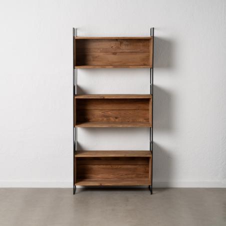 ESTANTERÍA NATURAL MADERA-HIERRO SALÓN 91 X 35 X 190 CM