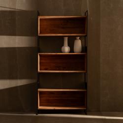 ESTANTERÍA NATURAL MADERA-HIERRO SALÓN 91 X 35 X 190 CM