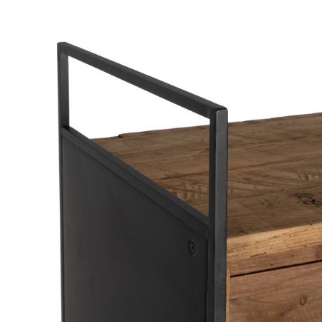 ESTANTERÍA NATURAL MADERA-HIERRO SALÓN 91 X 35 X 190 CM