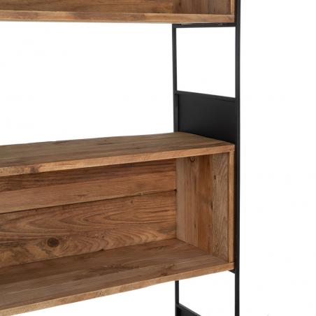 ESTANTERÍA NATURAL MADERA-HIERRO SALÓN 91 X 35 X 190 CM