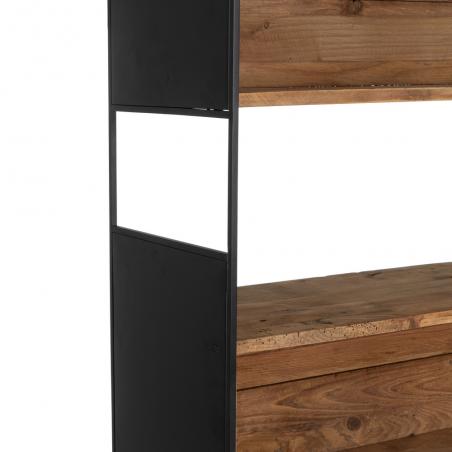 ESTANTERÍA NATURAL MADERA-HIERRO SALÓN 91 X 35 X 190 CM