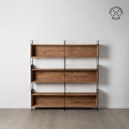 ESTANTERÍA NATURAL MADERA-HIERRO SALÓN 180,50 X 35 X 190 CM