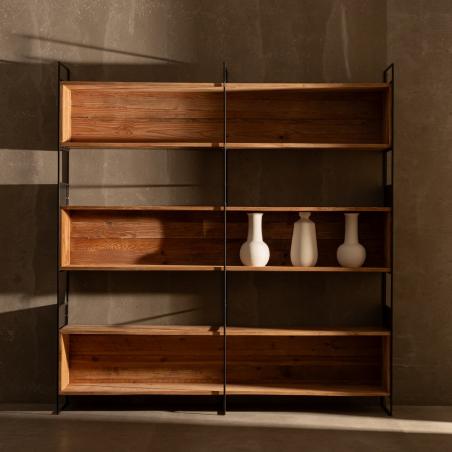 ESTANTERÍA NATURAL MADERA-HIERRO SALÓN 180,50 X 35 X 190 CM