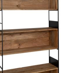 ESTANTERÍA NATURAL MADERA-HIERRO SALÓN 180,50 X 35 X 190 CM