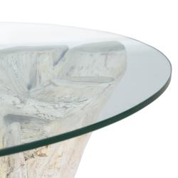 MESA CENTRO BLANCO ROZADO 90 X 90 X 45 CM