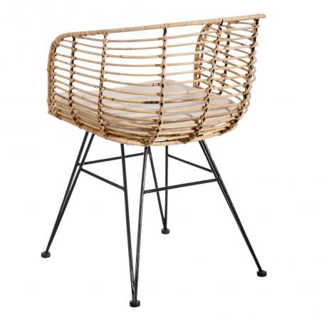 SILLA NATURAL-NEGRO 52 X 66 X 77 CM