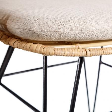 SILLA NATURAL-NEGRO 52 X 66 X 77 CM