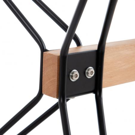 MESA COMEDOR NEGRO METAL-CRISTAL SALÓN 140 X 80 X 75 CM
